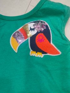 Green Toucan Applique Dress