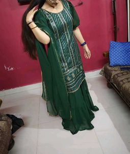 3 Pieces Green Garara Suit