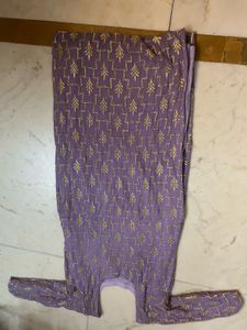 Chic Lavender Gold Embroidered Kurta Set