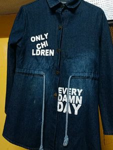 Denim Long Jacket For Women And Girls.. Like New.. It Is As It Is Shown In Pictures.. Grab Now