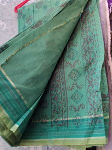 Green Printed Saree