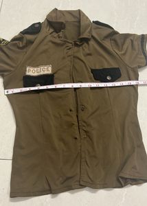 Olive Police Print Shirt / Jacket