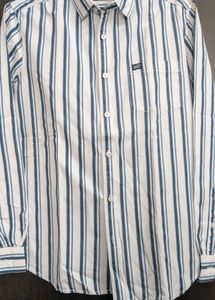 Used White With Blue Formal Shirt