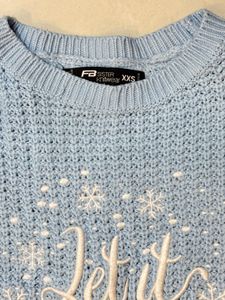 Light Blue 'Let it Snow' Sweater