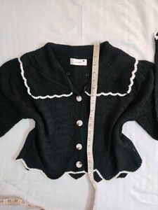 Cute Black Knit Cardigan fits S/M