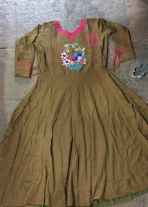 Mahendi Green Rajwadi One piece kurti