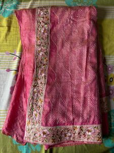 Pink Embroidered Saree