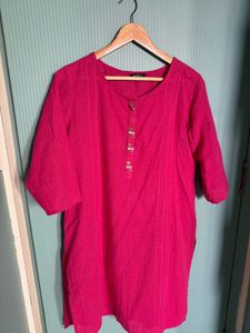 Pink Cotton Kurta zudio L
