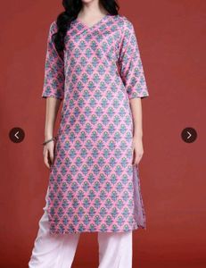 Pink Floral Print Kurti