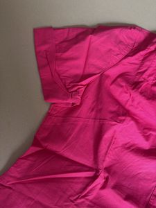Bright Pink Short Sleeve Blouse