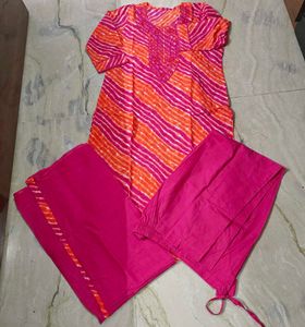 Pink &amp; Orange Kurta Set