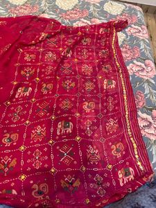 rose pink Printed Saree with blouse