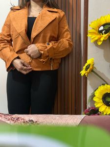Stylish Orange Suede Jacket