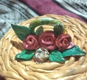 Vintage Ceramic Trinket Box with Floral Detail