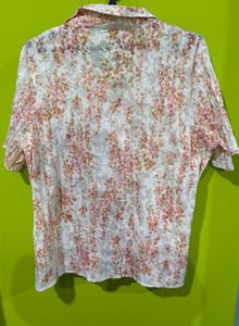 Floral Print Ruffle Blouse