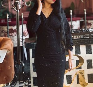 Sparkly Black Midi Dress