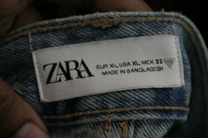 Zara Rhinestone Denim Mini Skirt