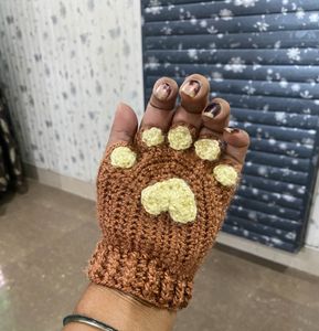 Crochet Catpaw Fingerless Gloves
