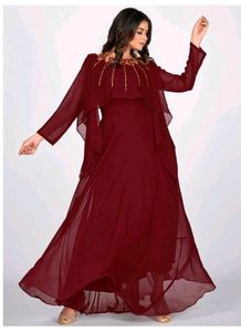 NEW STYLISH ELEGANT MARRON GOWN