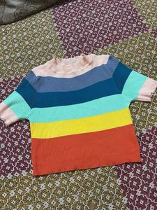 Striped Ribbed Knit Top