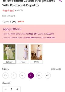 Elegant Cream Printed Kurti Plazo Set