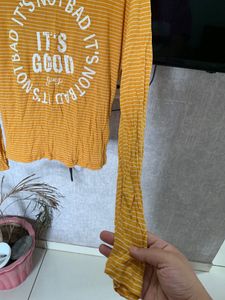 Yellow Stripe Full Sleeves Tshirt