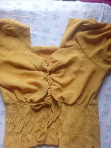 Yellow Cinched Blouse