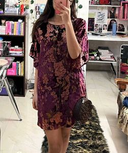 Floral Velvet Mini Dress