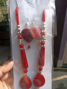 Red Tribal Necklace Set