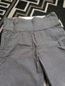 Stretchable Gingham Print Pants