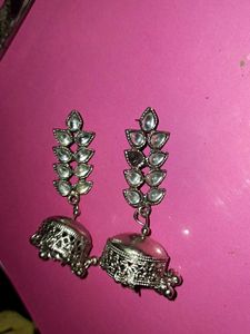 Silver Jhumka Earrings