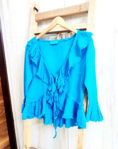 Blue Cotton Top Size-34