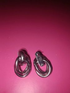 2 Pair Silver Tone Dangle Earrings