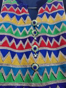 Elegant blue velvet kurta