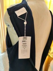 Navy Blue  Elegant Halterneck Maxi Dress