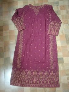 Elegant Maroon Printed Kurta (set of 3)