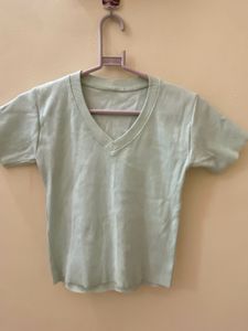Light Green V-Neck Tee