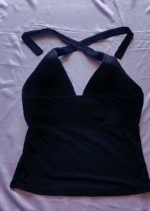 Partywear Black Tie Knot Top