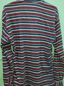 Status Striped Quarter Zip T Shirt