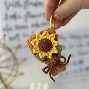 Handmade Crochet Sunflower Keychain – Aesthetic🌻