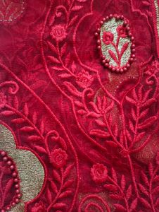 Pakistani Stitched Beautiful Red Worked Suit