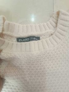 Cozy White Knit Pullover Sweater