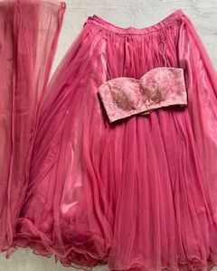 Pink Lehenga With Dupatta And Blouse