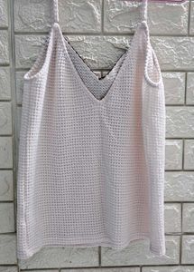 Embroidered Cream Tank Top