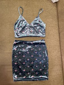 Grey Co-ord Skirt Set