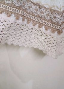 Vintage Crochet Trimmed Blouse New