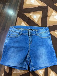 Blue One Time Wore Shorts Denim