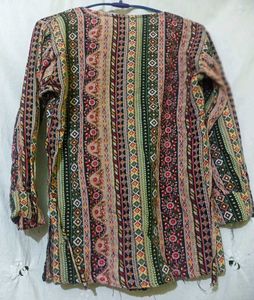 Boho Print Button-Down Tunic