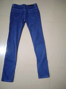 Blue Polka Dot Denim Jeans