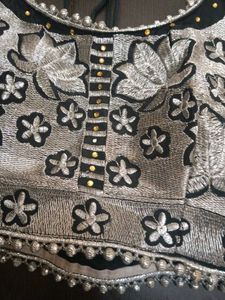 Elegant Black &amp; Silver Lehenga